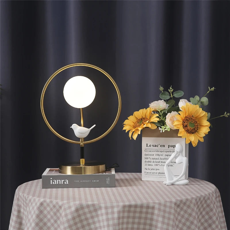lampadaire décoratif nordique en verre design moderne avec ampoules incluses - vue 3 sur 7