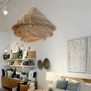 lustre en rotin tressé style wabi sabi pour intérieur
