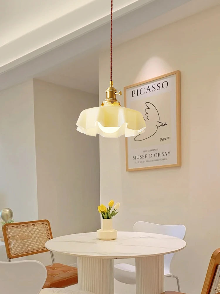 Suspension en verre fleuri pour décoration créative - vue 4 sur 9
