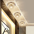Plafonniers en cristal LED lampe d'allée projecteur salon couloir entrée Downlight en acier inoxydable lampe de Base de miroir
