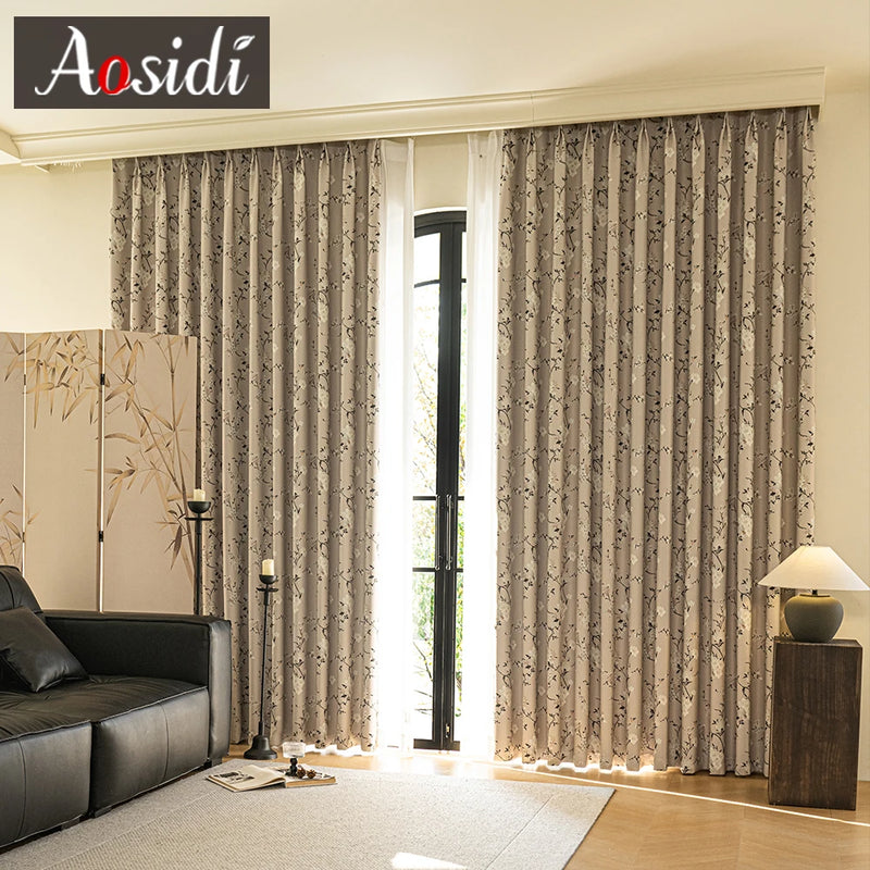 Rideau occultant motif floral moderne pour chambre salon