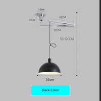 Suspension extensibles nordiques LED blanc noir Chrome abat-jour bras oscillant suspension pour salon Table à manger décor
