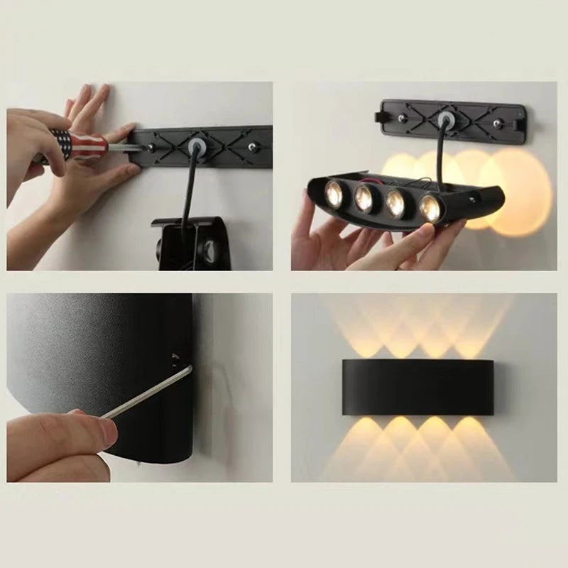 applique murale extérieure led étanche pour éclairage moderne - vue 3 sur 7