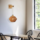 lampe de chevet rétro en rotin rétractable pour intérieur décoratif