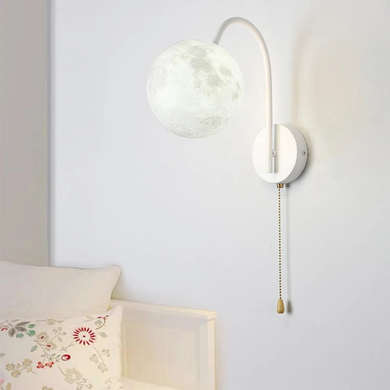 applique murale nordique en bois avec cordon interrupteur design coton
