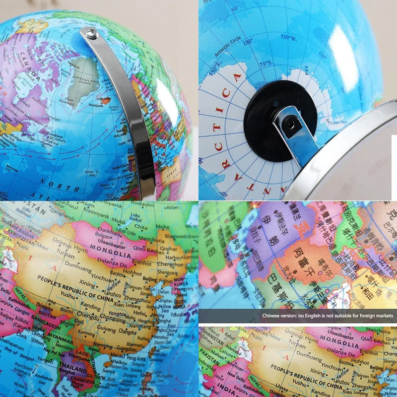 globe terrestre lumineux version anglaise carte du monde éducatif décoratif - vue 6 sur 10