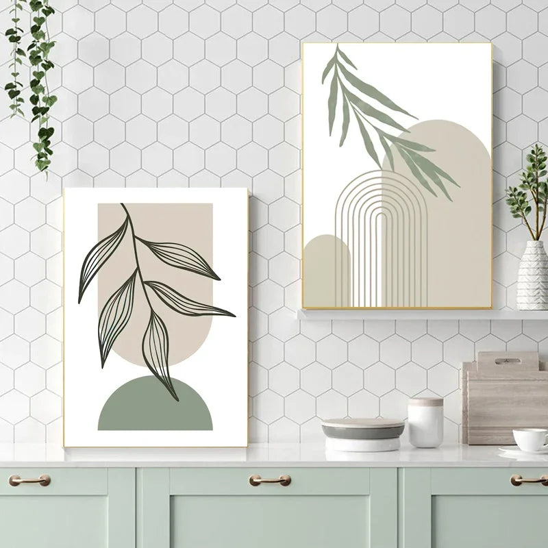 décoration murale abstraite boho géométrique en toile moderne - vue 7 sur 7