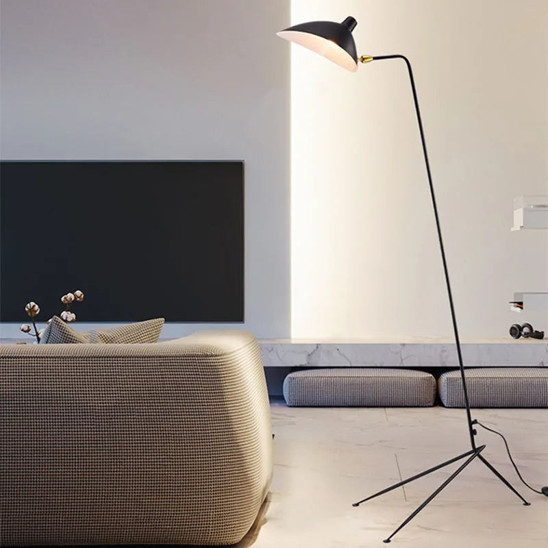 lampadaire minimaliste en métal avec abat-jour rotatif