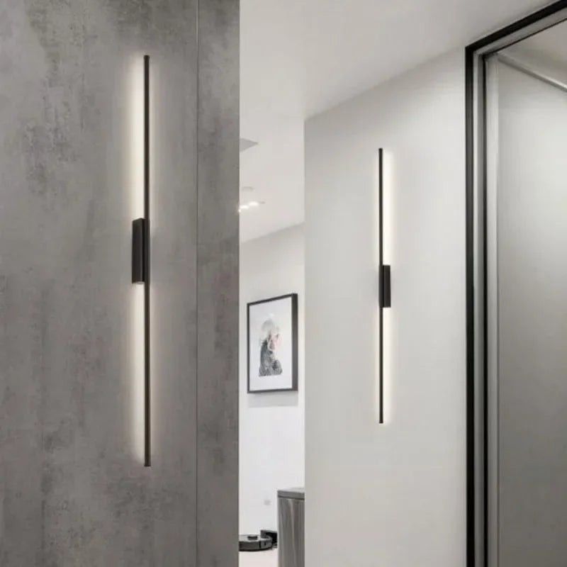 applique murale led moderne longue maison salon monté canapé - vue 5 sur 9