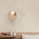 applique murale vintage en pierre naturelle avec abajour en verre et led