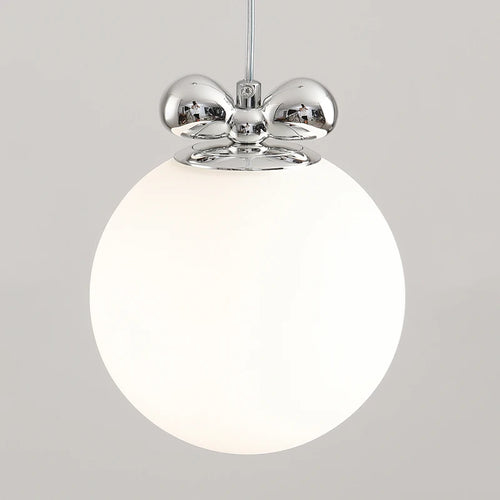 suspension en verre laiteux avec nœud papillon bauhaus led - vue 7 sur 7