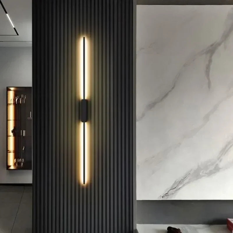 applique murale led moderne longue maison salon monté canapé - vue 3 sur 9