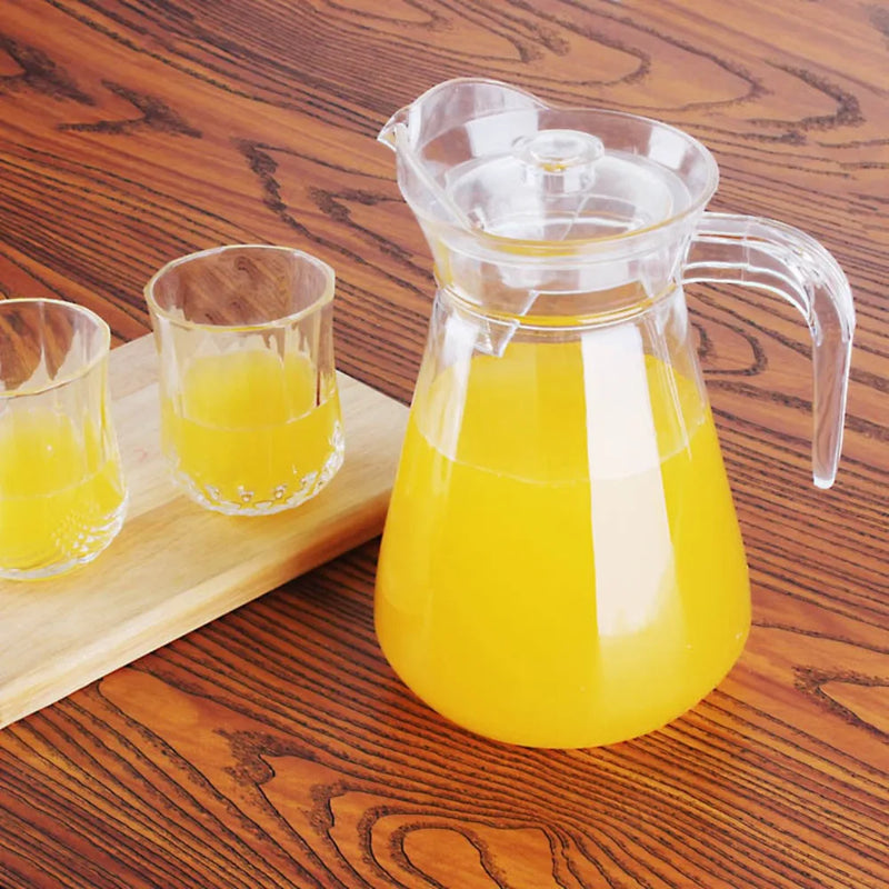 Carafe eau acrylique grande capacite resistante chaleur couvercle