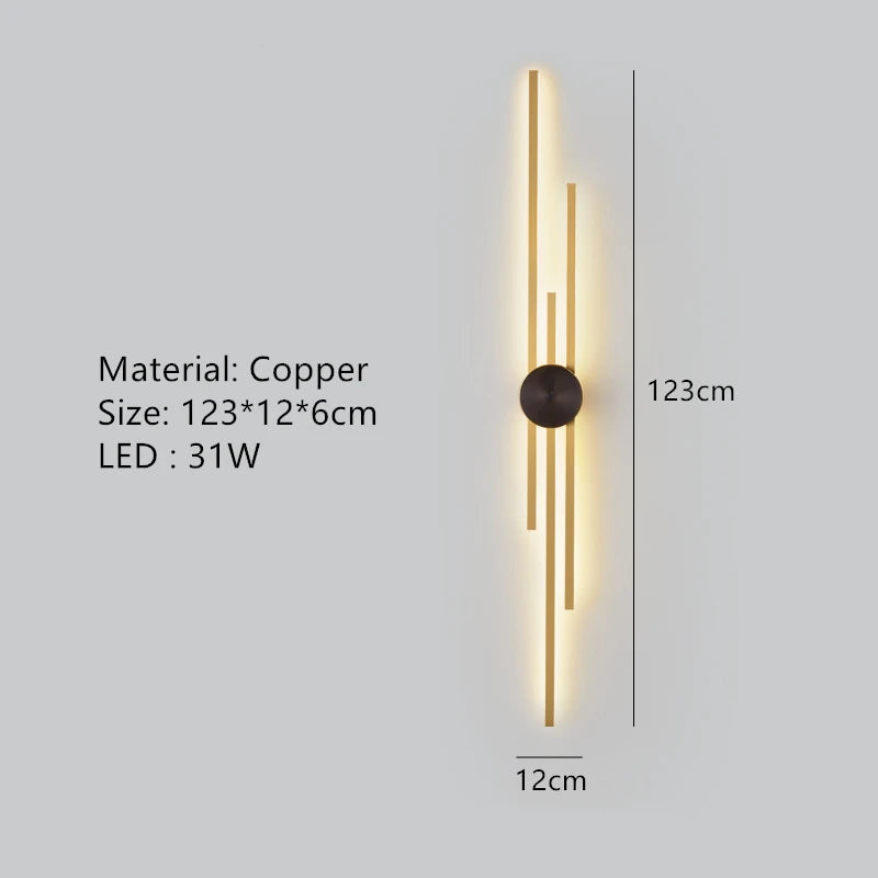 applique murale minimaliste en laiton led pour restaurant - vue 18 sur 18