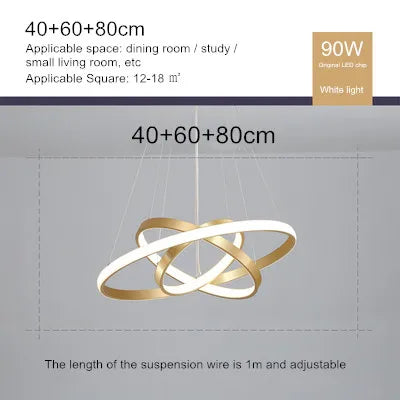 lustre moderne style nordique avec télécommande et anneau lumineux - vue 11 sur 30