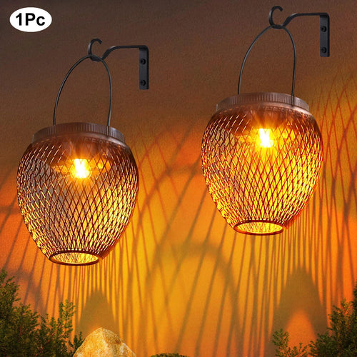 lanterne solaire décorative en métal pour extérieur suspendue - vue 2 sur 7