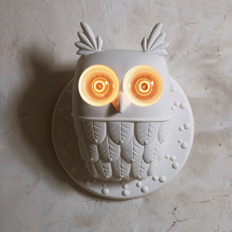applique murale décorative en résine hibou style nordique postmoderne - vue 2 sur 8