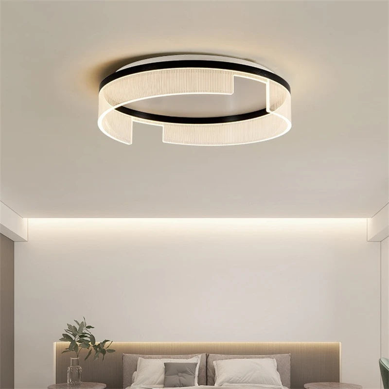 plafonnier led moderne rond en métal et acrylique pour intérieur - vue 6 sur 13