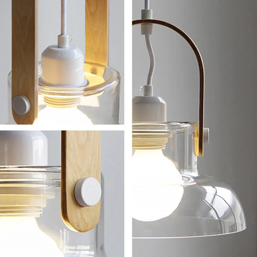 suspension moderne en verre avec fil réglable pour décoration intérieure - vue 6 sur 9