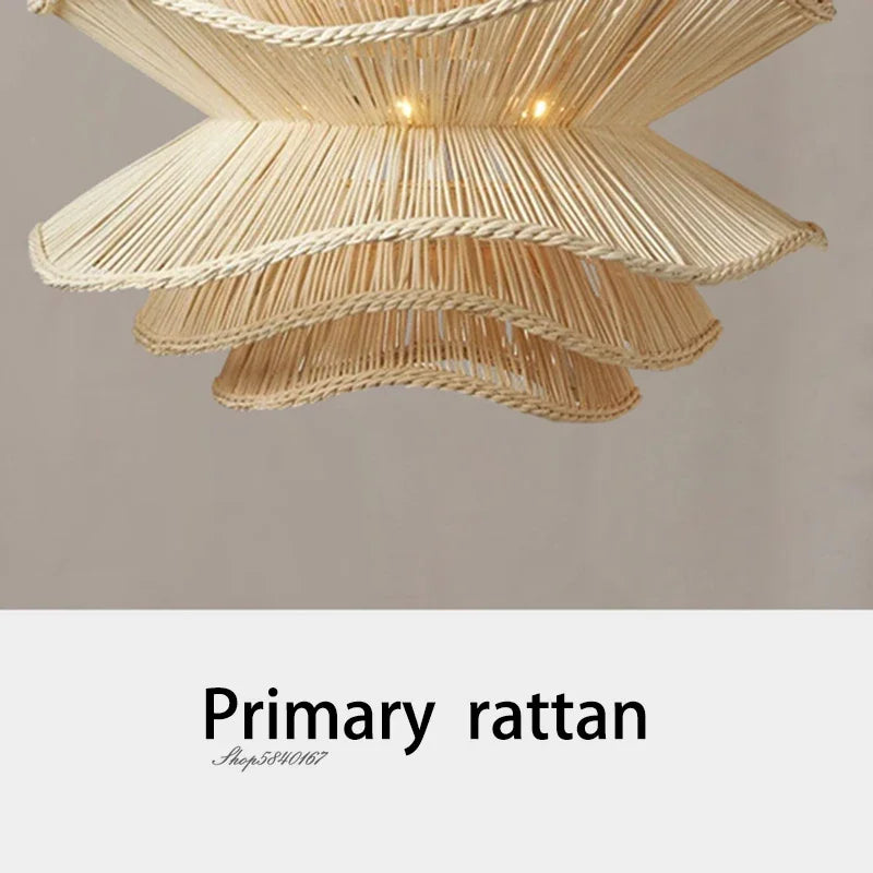Lampe créative en rotin à plusieurs niveaux - vue 4 sur 8