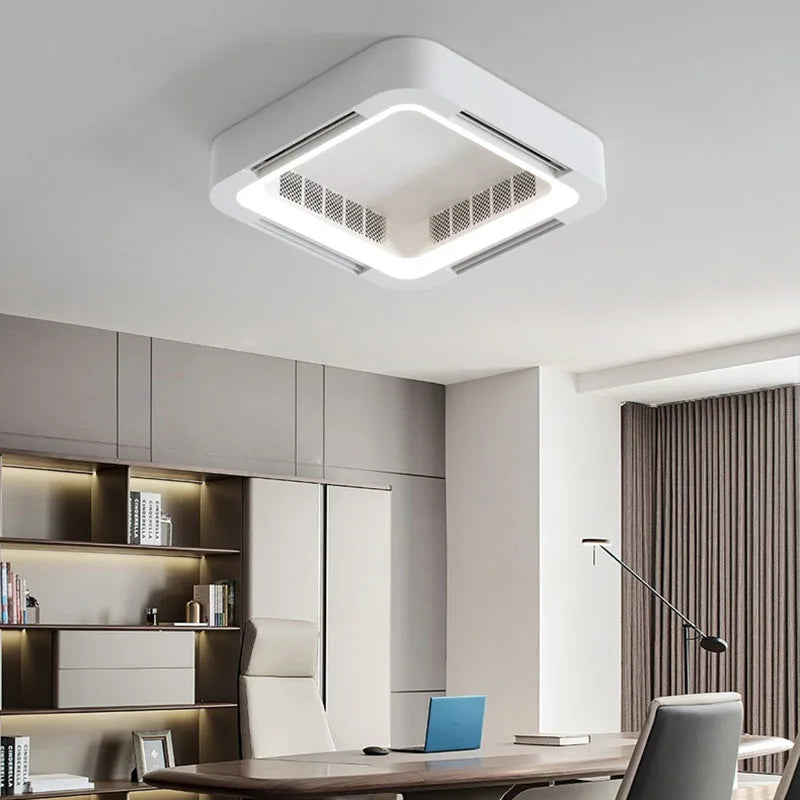 plafonnier led moderne avec ventilateur et télécommande - vue 6 sur 8