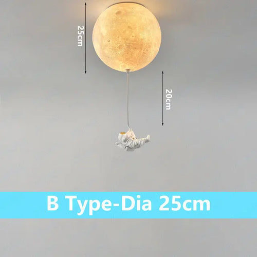 plafonnier lunaire décoratif avec astronaute idéal pour chambre - vue 10 sur 15