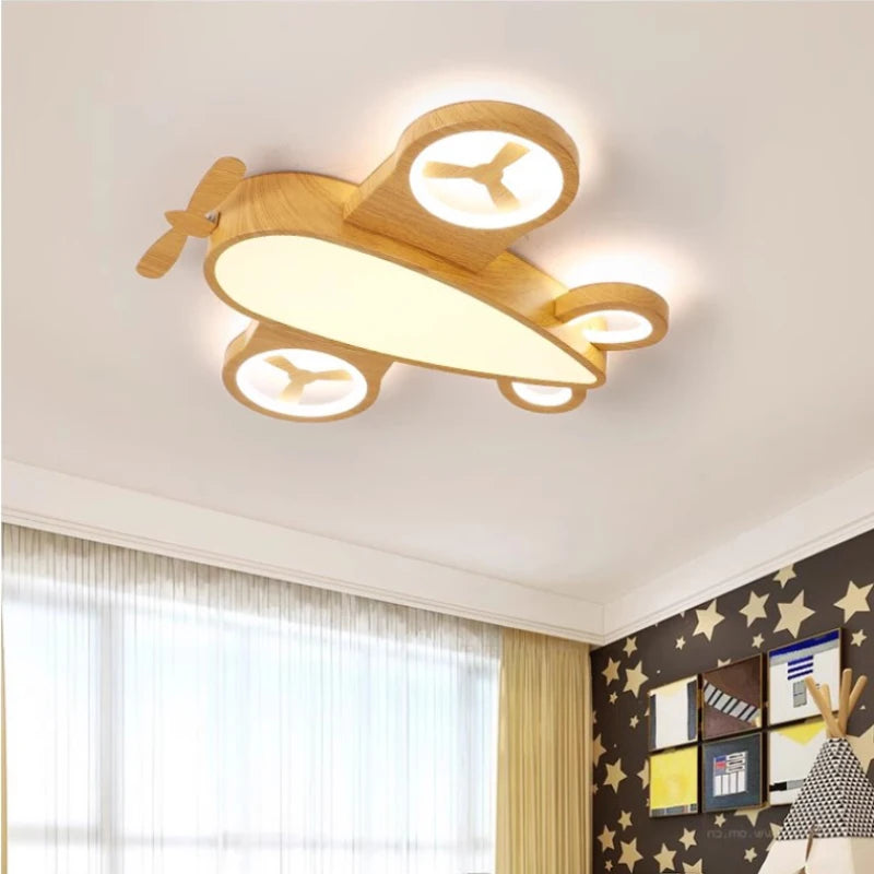 plafonnier led avion design nordique pour chambre enfant - vue 5 sur 8