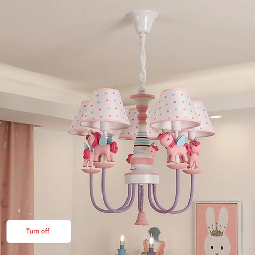 lustre romantique en tissu et résine pour enfant - vue 2 sur 6