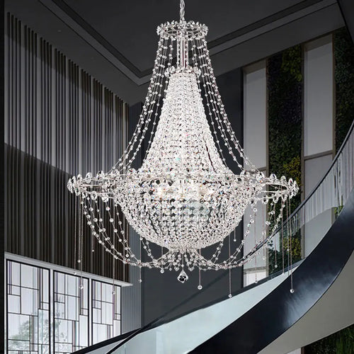 lustre k9 luxe en acier inoxydable led suspension moderne - vue 2 sur 8