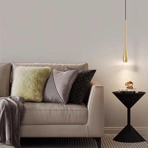 suspension moderne à led avec intensité variable en laiton et cuivre - vue 5 sur 8