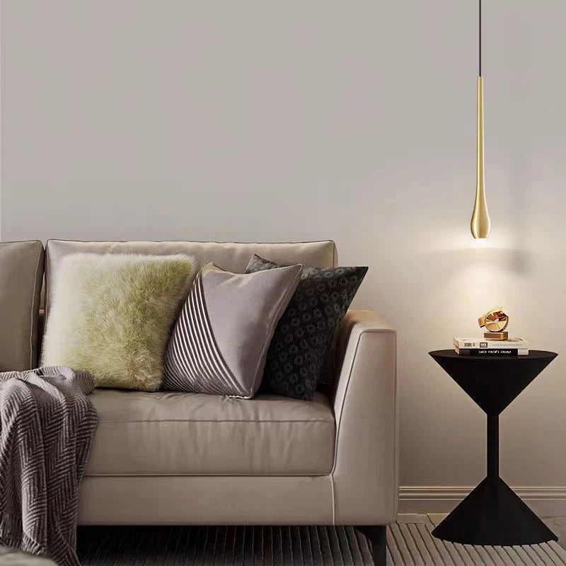 suspension moderne à led avec intensité variable en laiton et cuivre - vue 4 sur 8