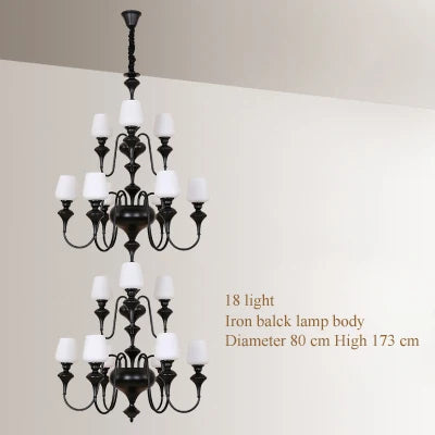 lustre à led en cuivre noir pour décoration d'hôtel élégant - vue 13 sur 22