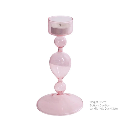 bougeoir en verre conique pour table de mariage et décoration nordique - vue 15 sur 28