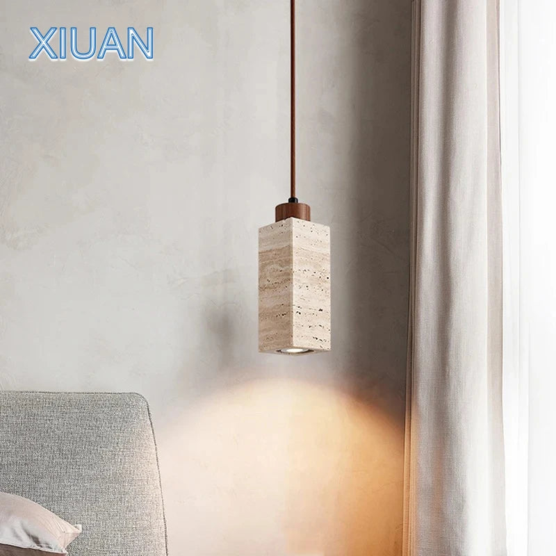 lustre led en pierre de grotte style wabi-sabi