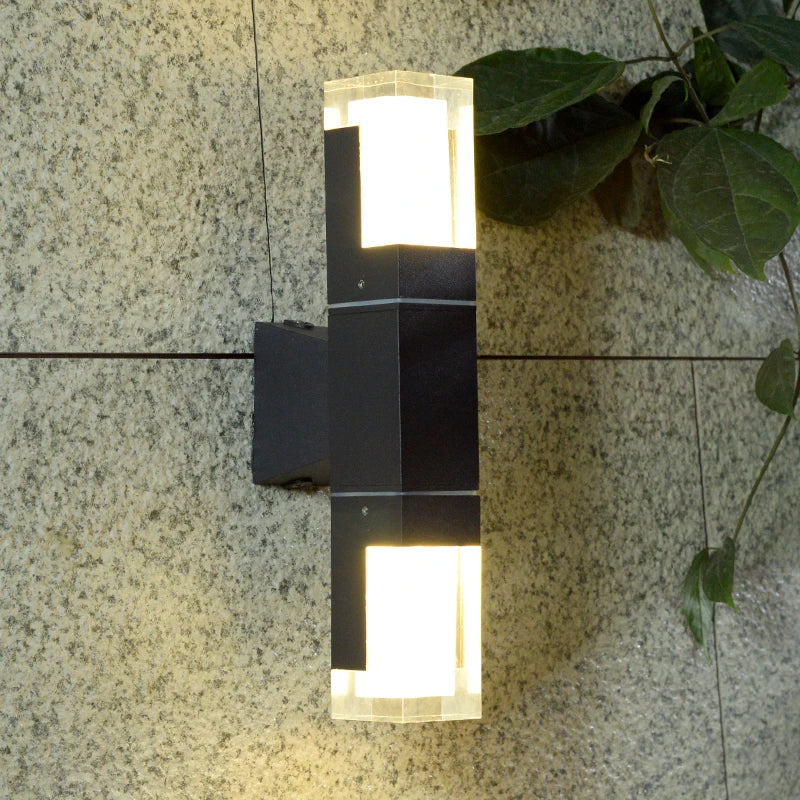 Outdoor Double-Headed Wall Lights, Upper and Lower Lighting Spotlights,Simple and Modern LED Household Aisle Corridor Lights - vue 6 sur 8