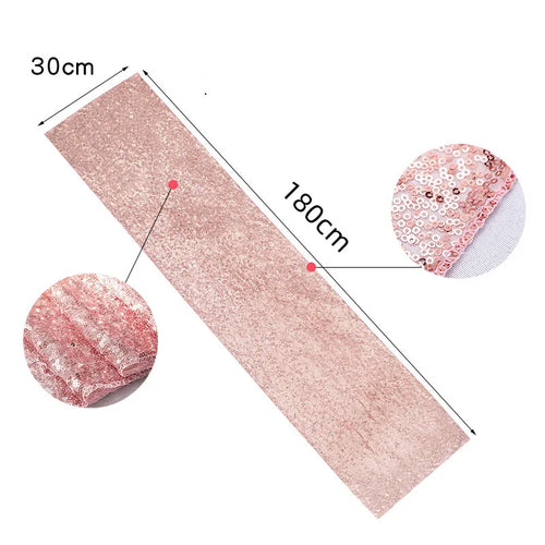 Chemin de table paillettes doré argent rose festif