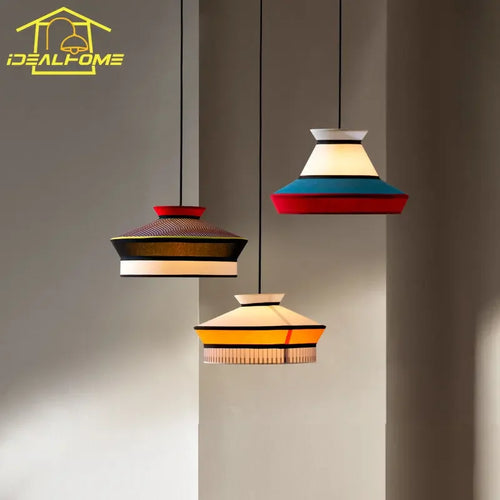 suspension décorative en tissu wabi-sabi minimaliste éclairage intérieur moderne