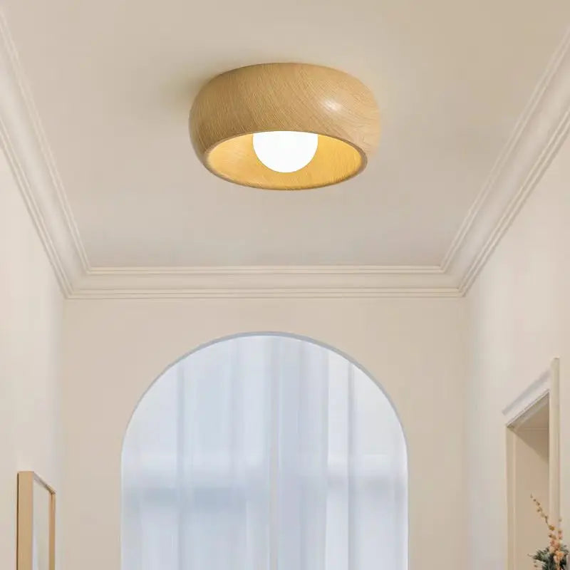 plafonnier minimaliste rétro en bois pour déco créative - vue 4 sur 8