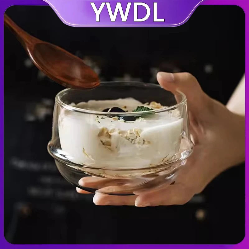 Bol verre double paroi borosilicate isolant petit dejeuner