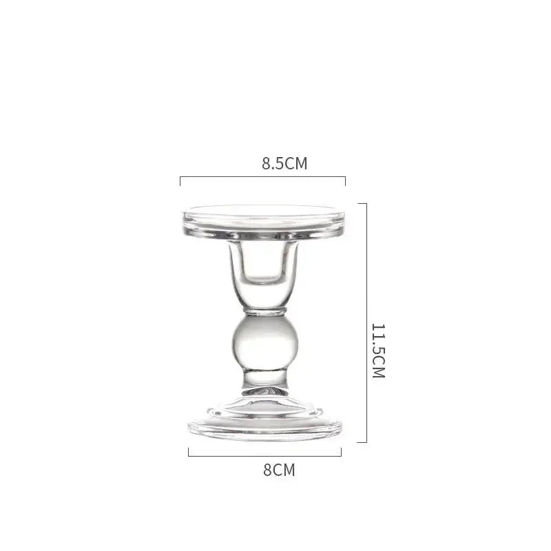 bougeoir en verre pour bougies pilier et coniques décoration intérieure - vue 12 sur 12