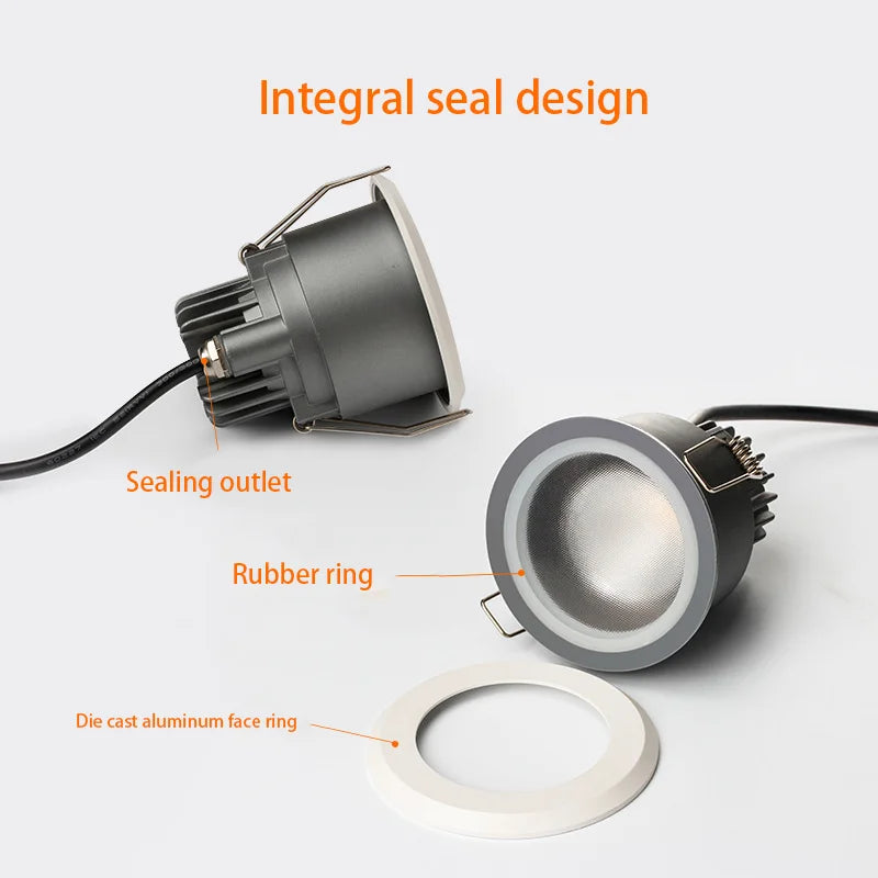 spot led rond étanche en aluminium pour éclairage intérieur extérieur - vue 3 sur 8