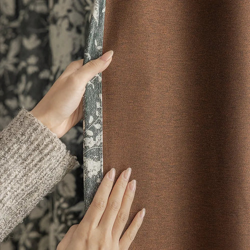 Rideau occultant floral style naturel pour chambre salon