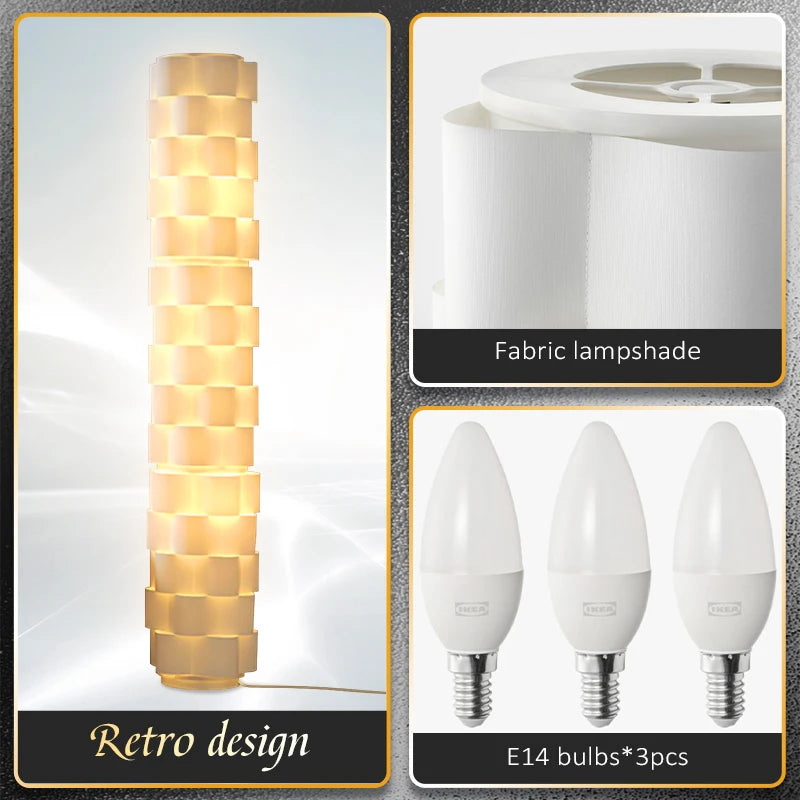 Lampadaire LED design moderne tissu blanc - vue 6 sur 6