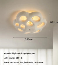Nordic Minimalist Petal Wabi-Sabi LED Bedroom Ceiling Lamps Chandelier Living Dining Study Room Home Decor Ceiling Light Fixture