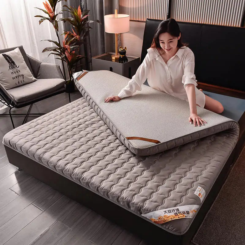 surmatelas en coton éponge pour lit king size et coussin de sol - vue 2 sur 8