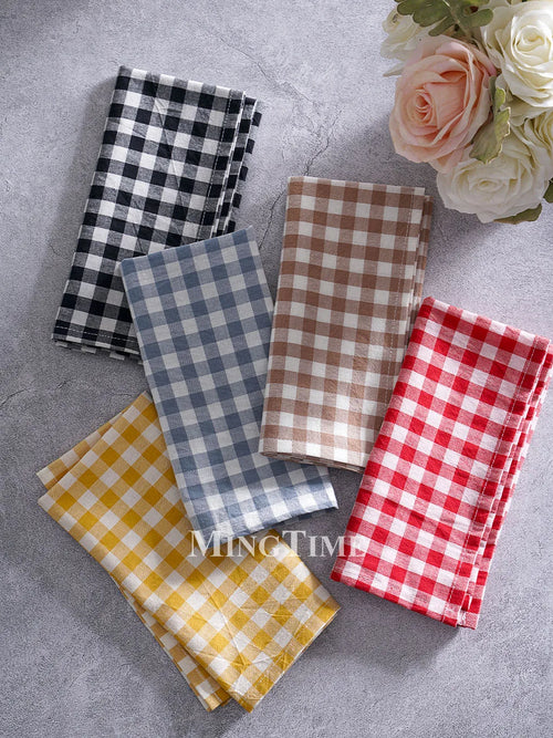 Serviette de table coton motif vichy style campagne
