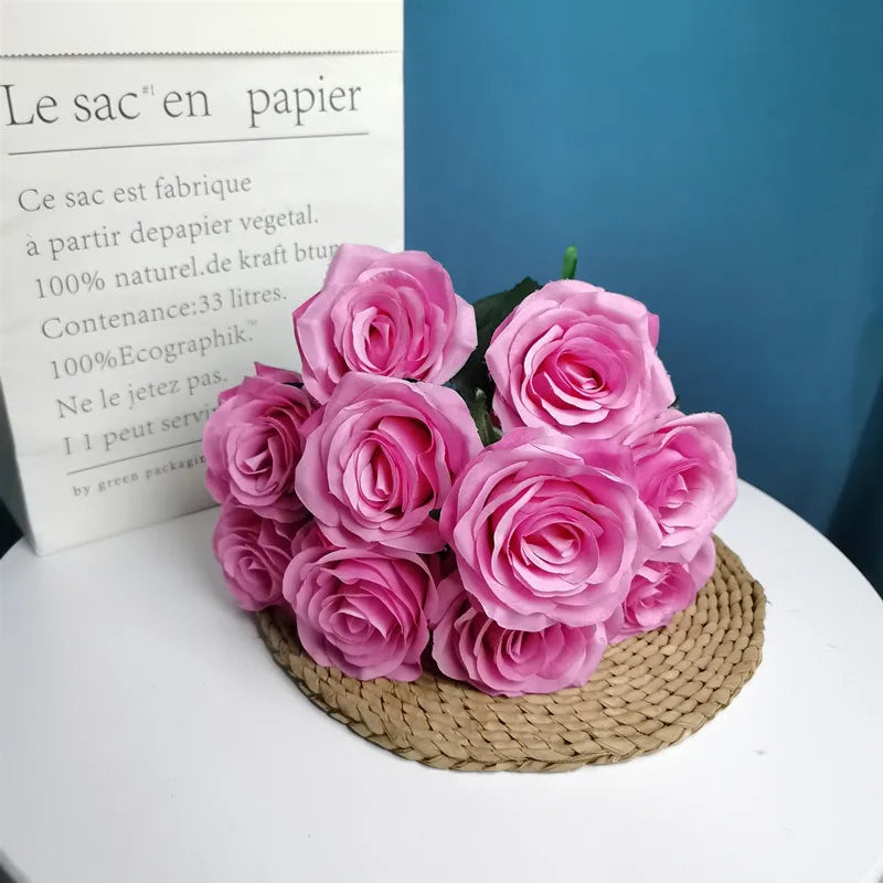 bouquet de roses artificielles pour mariage et décoration intérieure - vue 16 sur 30