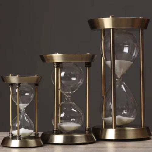 horloge sablier rétro en métal pour décoration et chronométrage - vue 2 sur 15