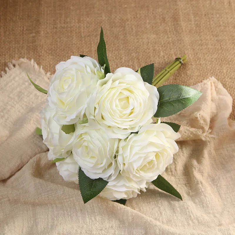bouquet de roses artificielles décoration intérieure et extérieure fleurs faux - vue 16 sur 18