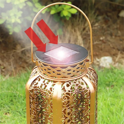 lanterne solaire à led motif rétro pour extérieur jardin patio - vue 3 sur 7